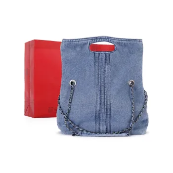 Dubaolu Fabric Shoulder Bag, Crossbody Bag, Handbag Large Size Women's Light Blue