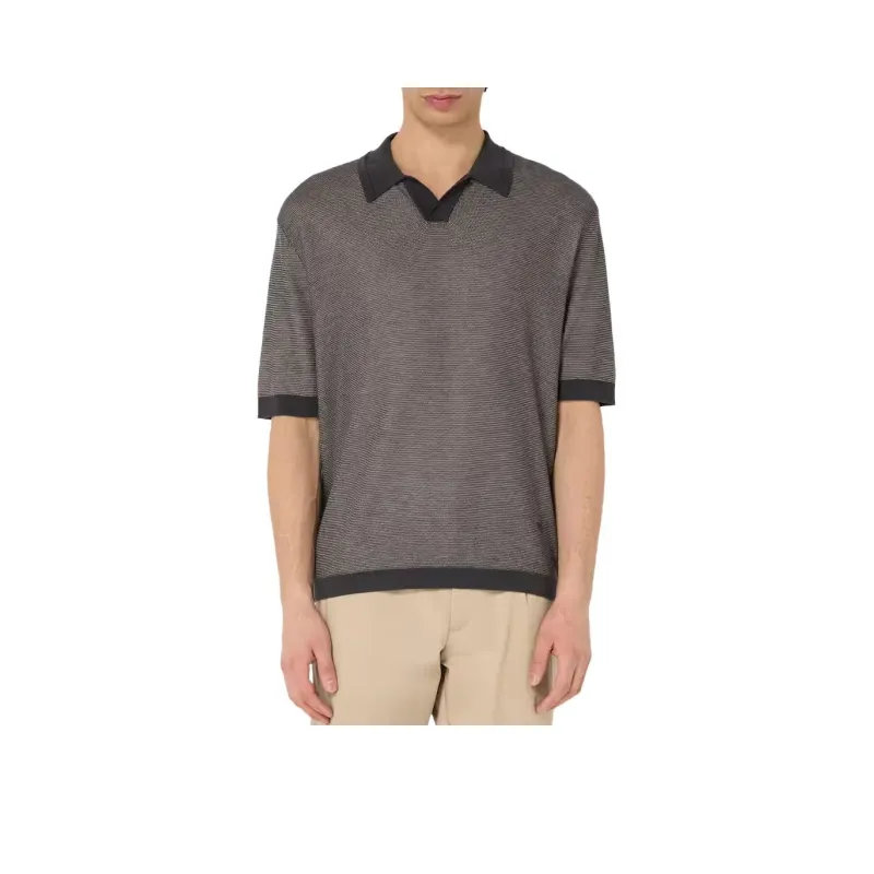 EMPORIO ARMANI Patterned jacquard T shirt-0