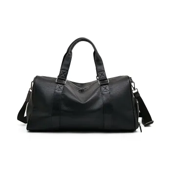Old Man's Head Synthetic Leather Travel Bag Men's Black