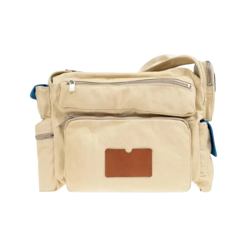 MOSCHINO Cotton Shoulder Bag Men's Sandy Beige-2