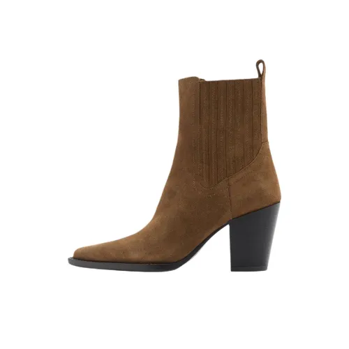 MANGO Short Chelsea Boots 5.5cm Women's Brown