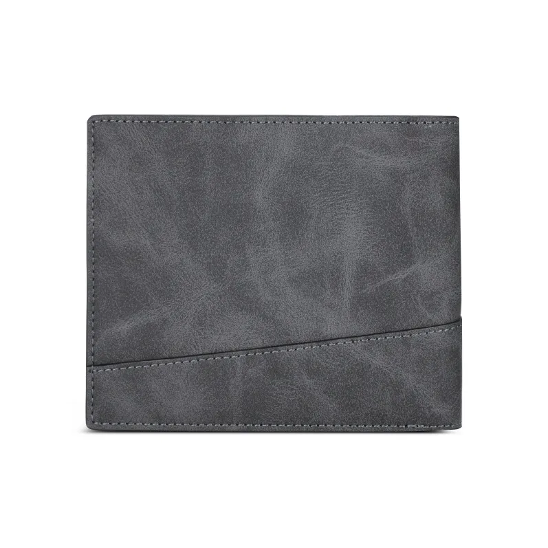 POLOMEISDO Synthetic Leather Premium Brand Fashion Cropped Wallet Men's Gradient Gray-1