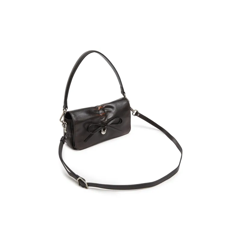 Staccato Sheepskin Shoulder Bag Trumpets Women's Starlight Silver/Vintage Dark Coffee-9