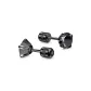 Black Zircon-Iridescent Star Stud Earrings (4MM)
