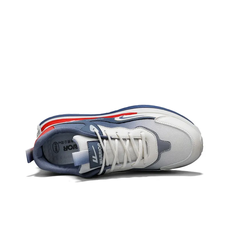 Warrior Anti Slip And Wear Resistant Height Increasing Low Top Casual Shoes Men's Beige Blue Red-2