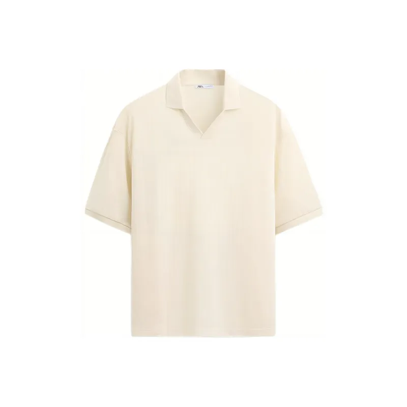 ZARA Polo Shirts Men Beige-0