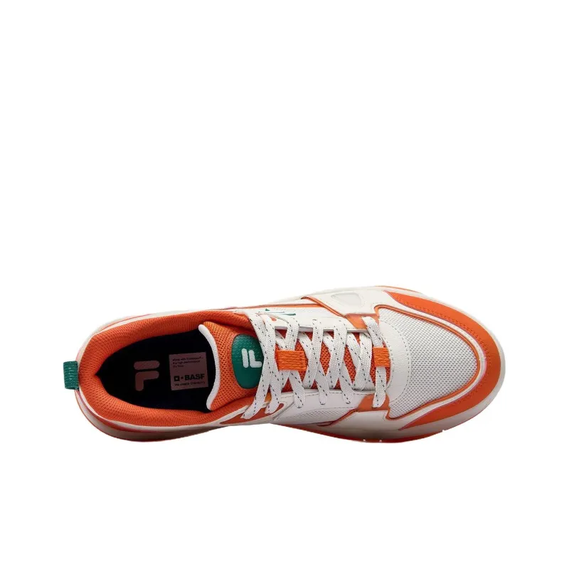 FILA FUSION BANK III Anti Slip Wear Resistant Low Top Skateboard Shoes Men's White Orange-3