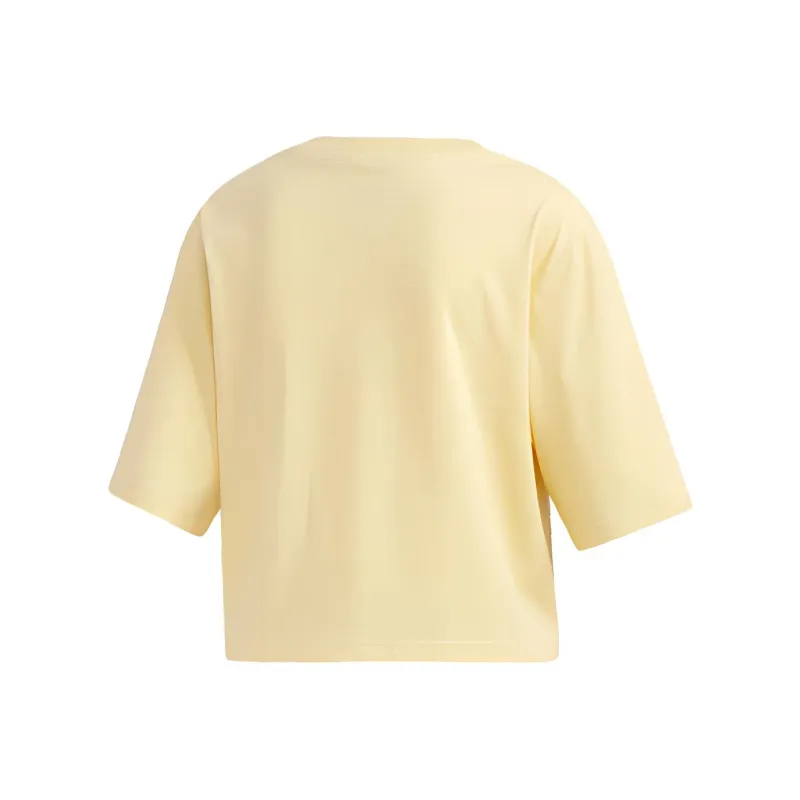 Adidas Neo Drop Shoulder Sleeve T Shirt Women's Orange Yellow-1