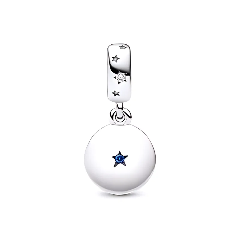 Pandora 925 Sterling Silver Glass Synthetic Cubic Zirconia Pendants Women's Silver-1