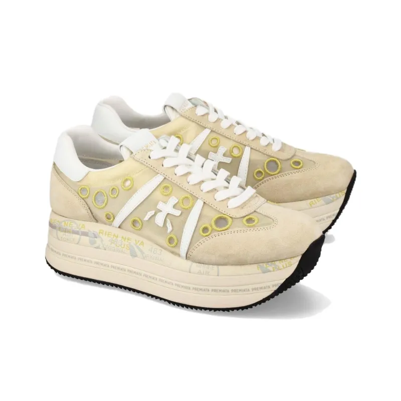 PREMIATA BETH 7382 Low Top Casual Shoes Women's Beige-3