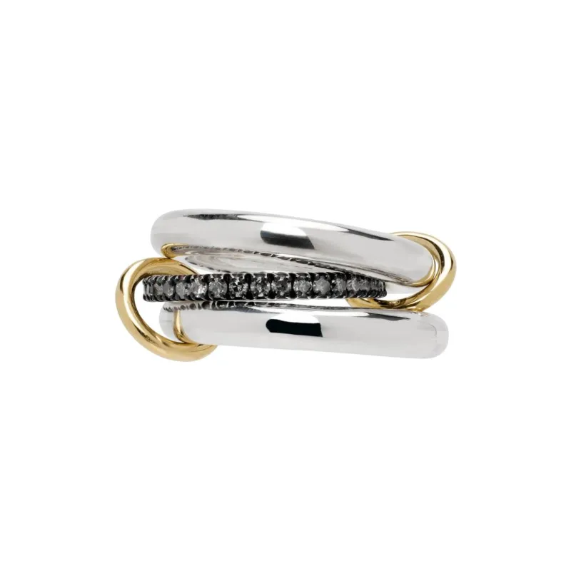 Spinelli Kilcollin 18kt Yellow And Sterling Silver Libra Diamond Linked Ring-1