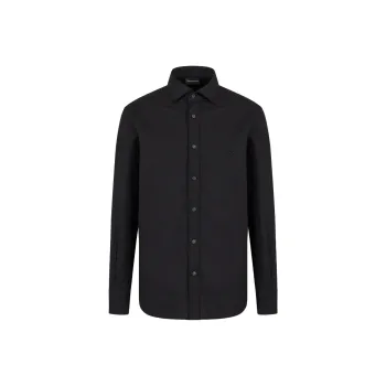 EMPORIO ARMANI Pima Canvas Shirt With Piped Placket