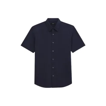 THEORY Shirts Men Navy Blue