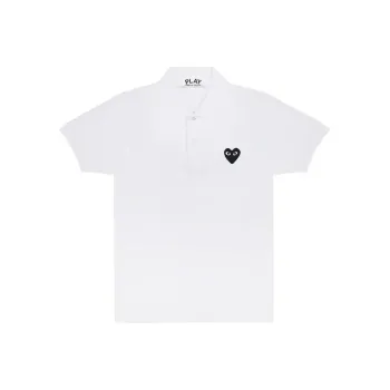 CDG Play SS24 Polo Shirt Unisex White