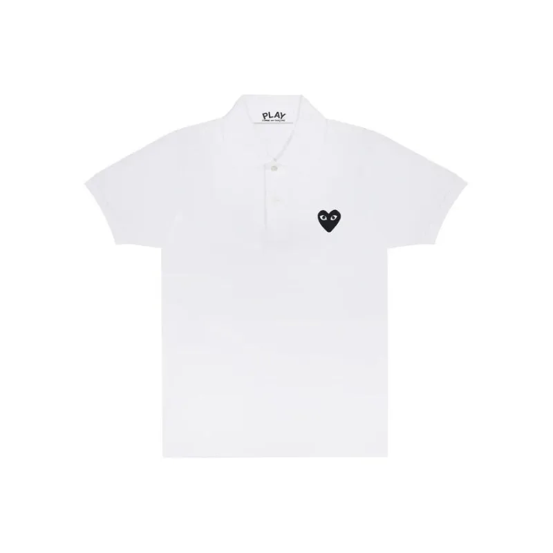 CDG Play SS24 Polo Shirt Unisex White-0
