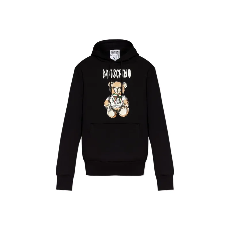 MOSCHINO Teddy Bear Printed Drawstring Hoodie-0