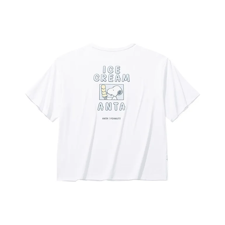 CHAOJIANTA x SNOOPY T Shirt Women's Snowflake White-1