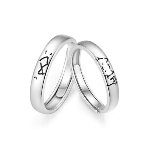 Old Fu Gold 999 Fine Silver Rings Unisex