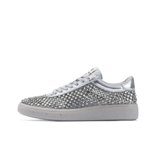 GG CC Casual German Army Trainers Low Top Cut Out Breathable Flat Skateboard Shoes Women's Silver