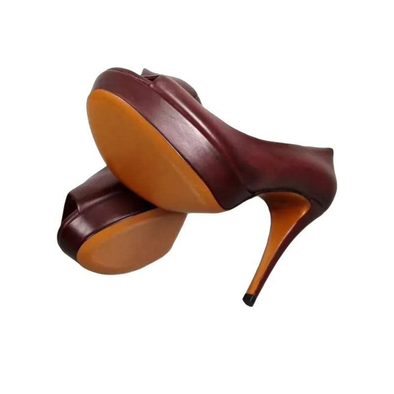 GUCCI Betty Slim Heel High Heels 7.6cm Women's Red-5