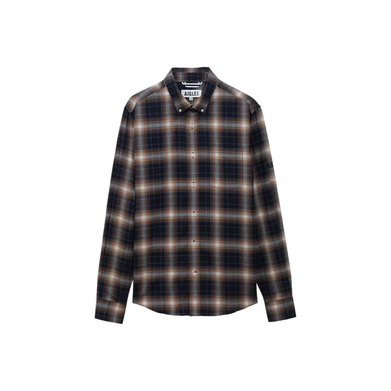 AIGLE Flanel Check Long Sleeve Shirt Men's-11