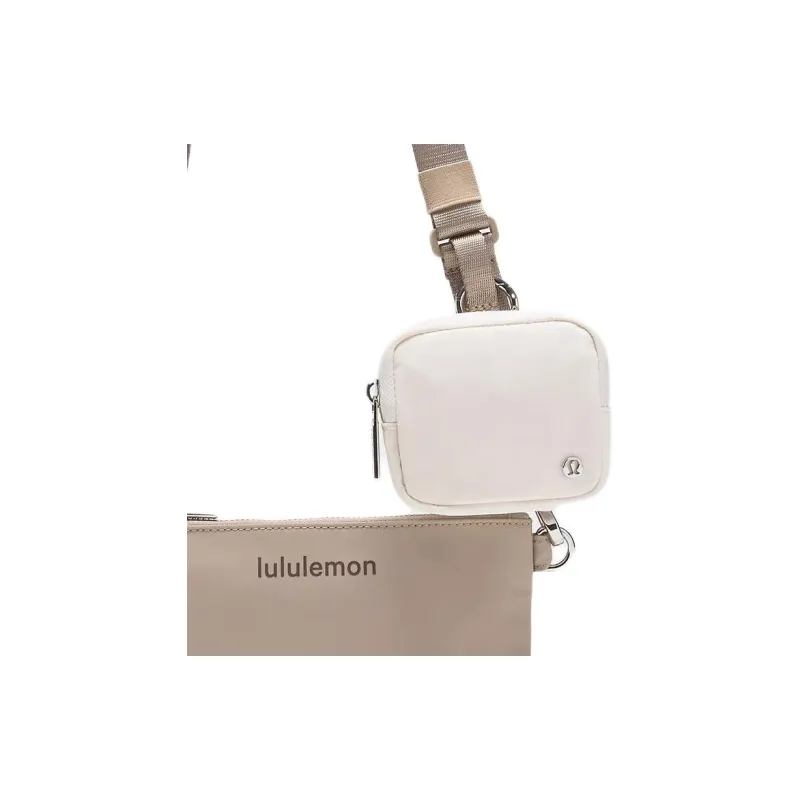 Lululemon Nylon Shoulder Bag, Crossbody Bag Unisex Khaki-3