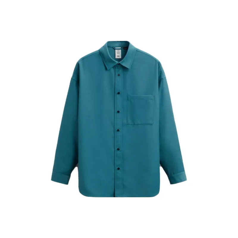 ZARA Shirts Men Turquoise-0