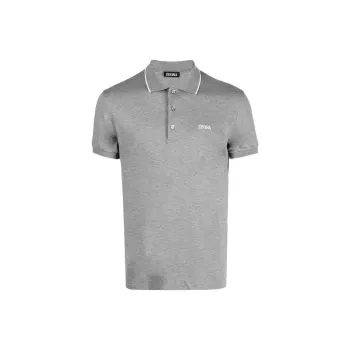 Zzegna Embroidered logo Polo Collar