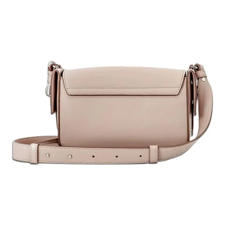 ZESH Cow Leather Crossbody Bag, Shoulder Bag Small Size Women's Light Milk Tea-2