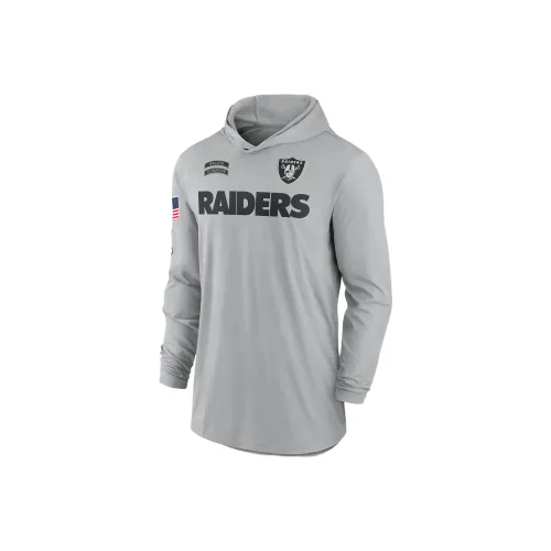 Nike Las Vegas Raiders Salute To Service Edge Mascot Lockup Men's Nike Dri FIT Nfl Long Sleeve Hooded Top