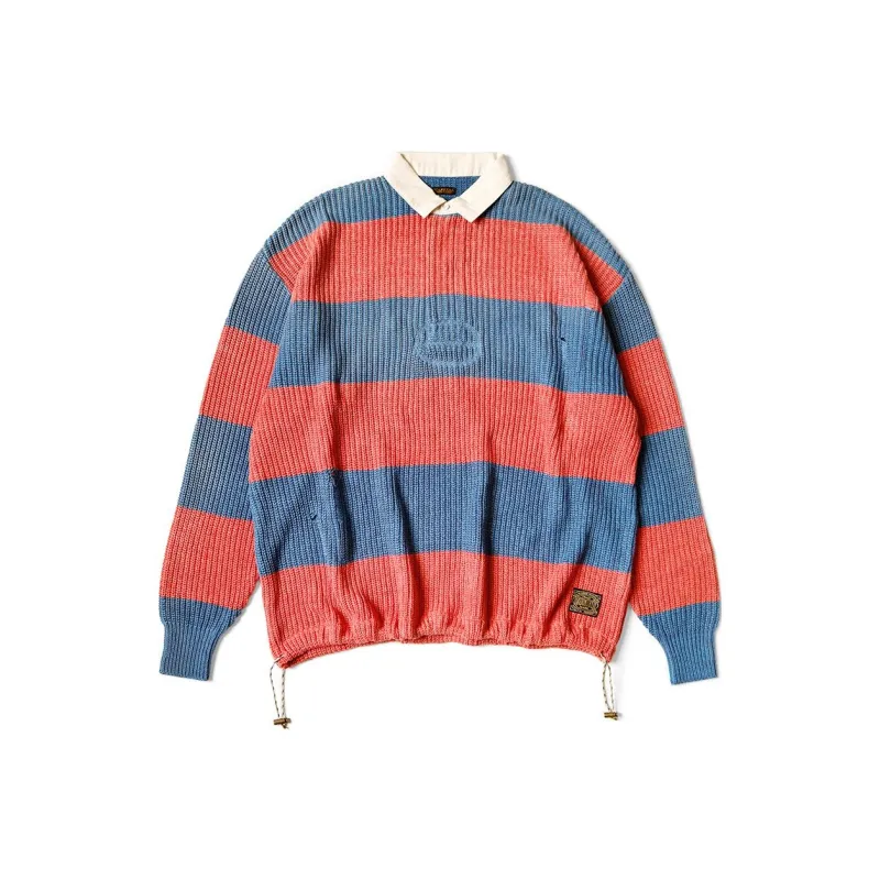 kapital Striped Knitted Polo Shirt-1