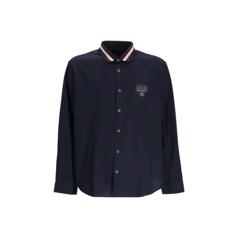 ARMANI EXCHANGE Logo patch Cotton blend Shirt-0