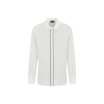 EMPORIO ARMANI Pima Canvas Shirt With Piped Placket