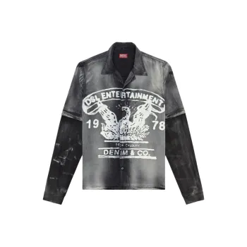 DIESEL S Eeklo Faded Bowling Shirt