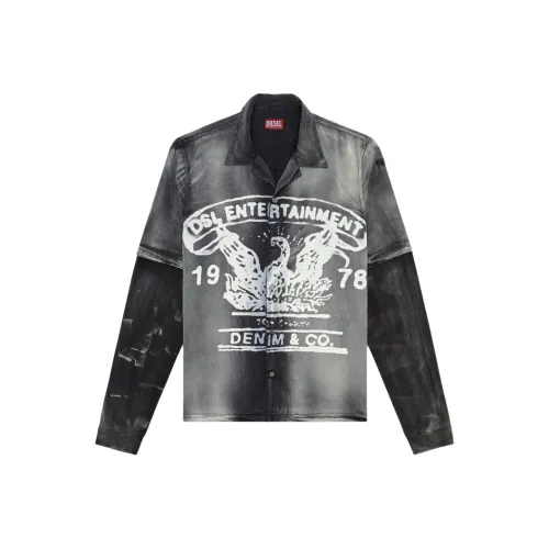 DIESEL S Eeklo Faded Bowling Shirt