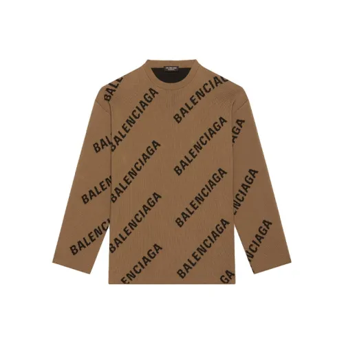 Balenciaga Logo Intarsia Oversized Crewneck Sweater