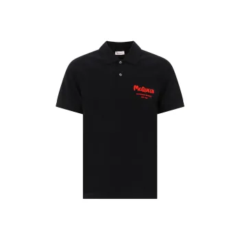 Alexander McQueen Graffiti Printed Polo Shirt