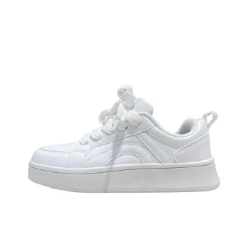 MQGAll Slip Resistant, Abrasion Resistant, Breathable Low Top Skateboard Shoes Unisex White