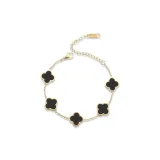 Starlight Four-Leaf Clover Bracelet Set[Black]