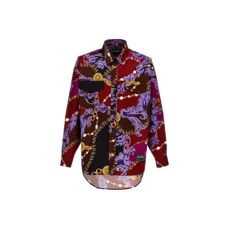 VERSACE Jeans Couture Chain Couture print Cotton Shirt-0