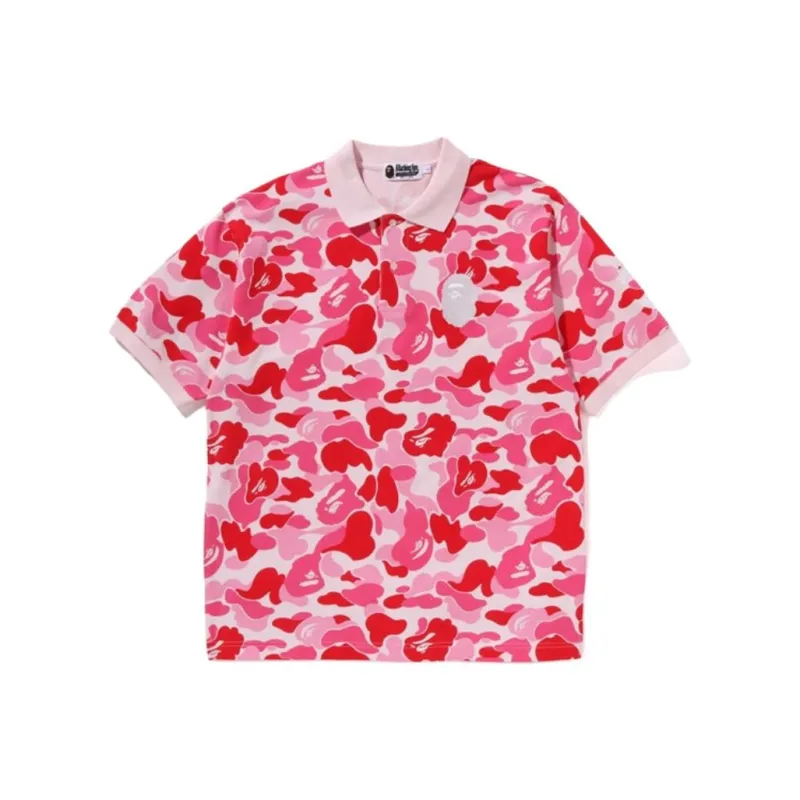 Bape Abc Camo Pile Jacquard Relaxed Fit Polo Shirt-1