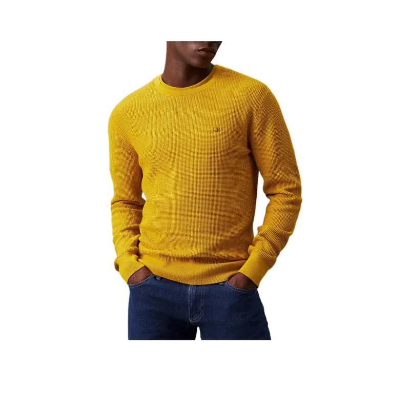 Calvin Klein Crew-neck Waffle-knit Jumper-0