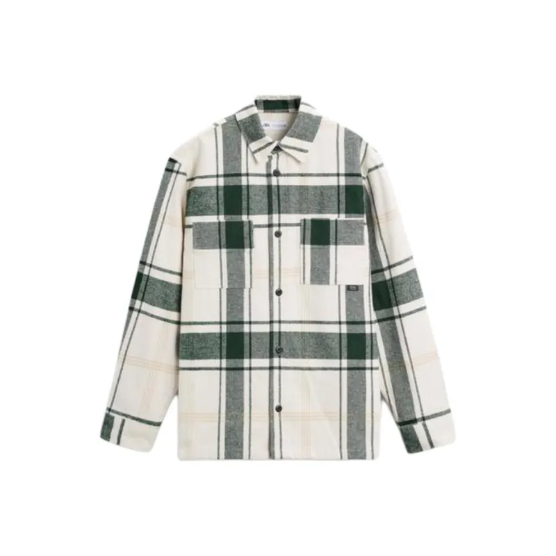 ZARA Shirts Men Khaki-0
