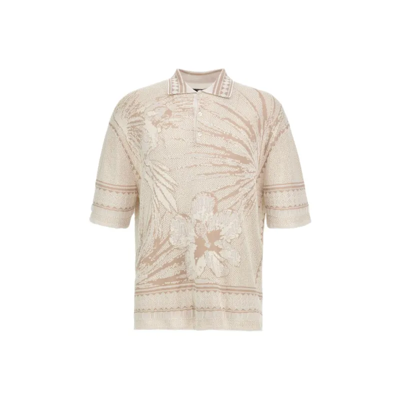 Roberto Cavalli SS24 Polo Shirt Men's Ecru-0