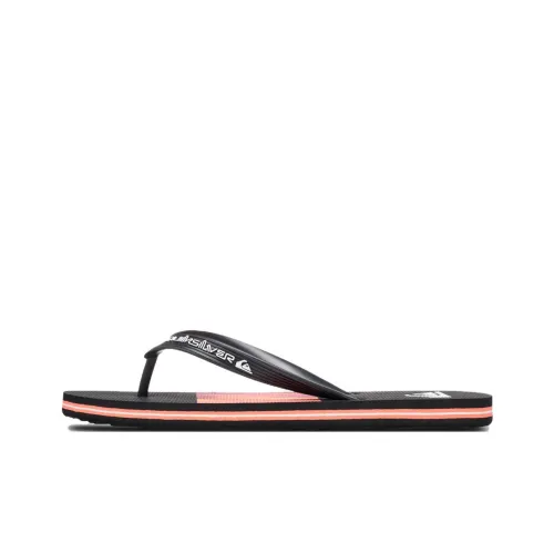 Quiksilver Rubber Sole Abrasion Resistant Flip Flops Men's Black