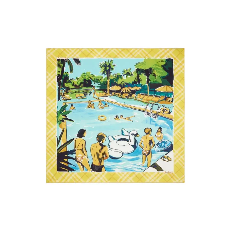 Burberry Silk Scarves Women's Yellow-0