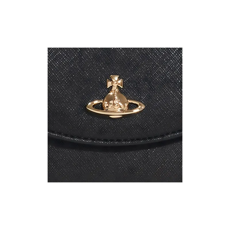 Vivienne Westwood PU Polyurethane With Polyester And Cotton Wallet Small Size Women's Black-3