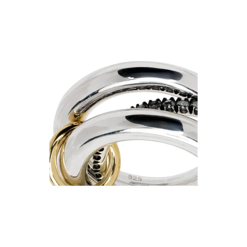 Spinelli Kilcollin 18kt Yellow And Sterling Silver Libra Diamond Linked Ring-2