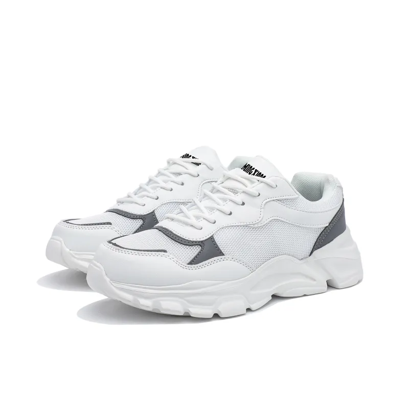 Singing Cushioning, Breathable, Lightweight Low Top Chunky Sneakers Unisex White-2