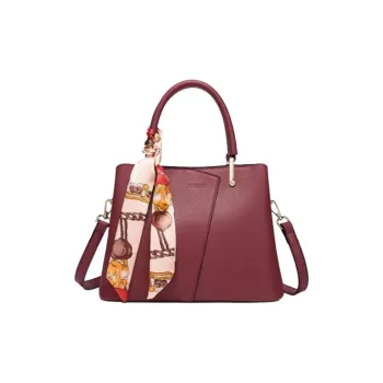 JOSINY Fabric, Synthetic Leather One Shoulder Handbag Medium Size Women's Multicolor
